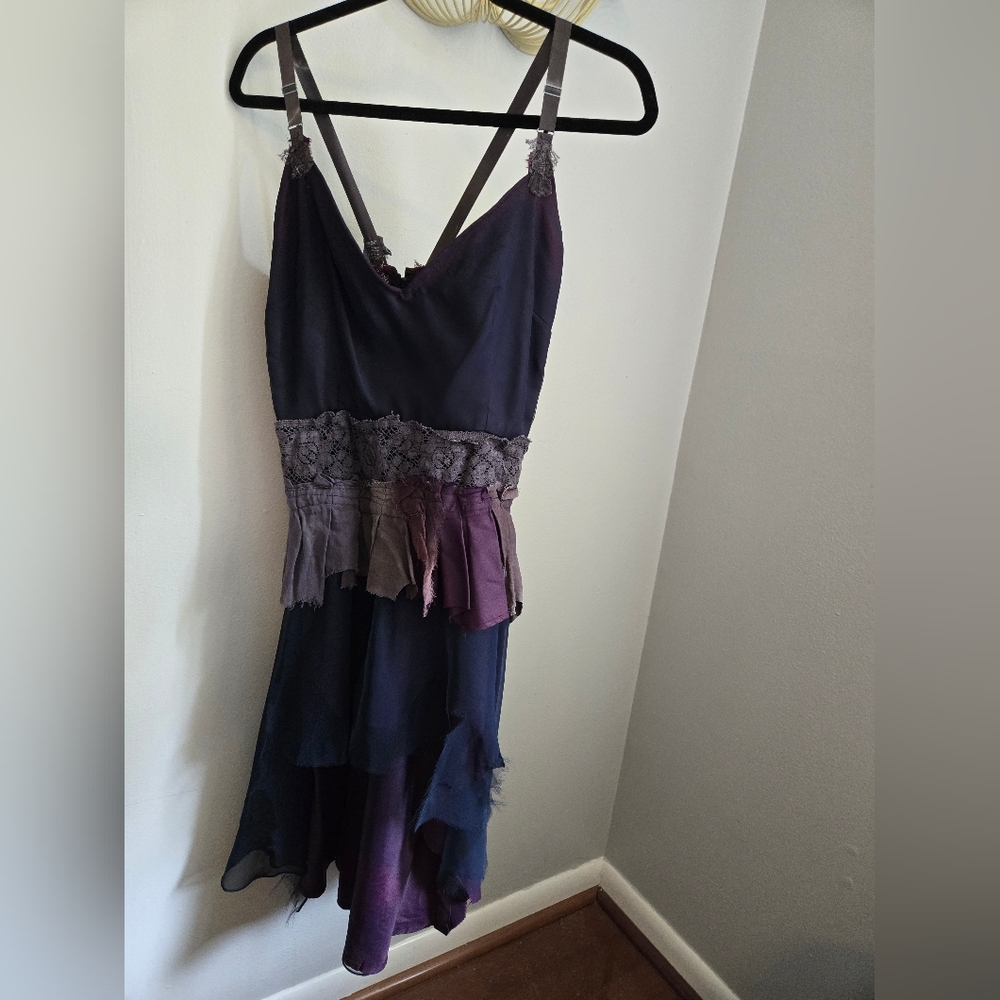 Elegant Asymmetrical Purple Dress